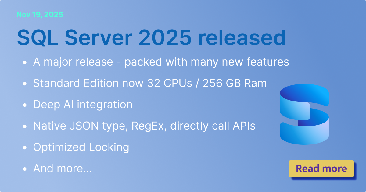 SQL Server 2025 released
